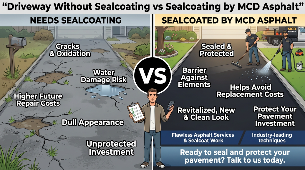 Why Sealcoating by MCD Asphalt